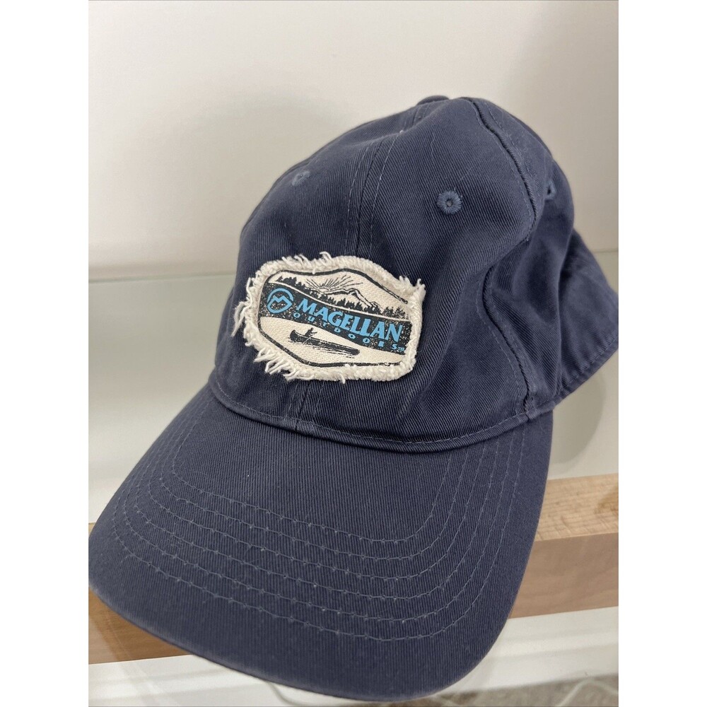 Magellan Outdoors Mountain Canoe Blue Cap Hat Adjustable SnapBack Distressed